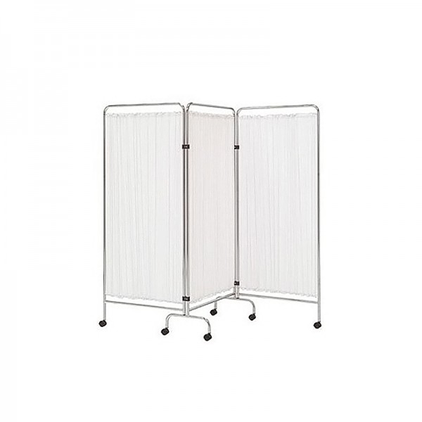 Paravent clinique à trois sections : en émail époxy avec roulettes (178 x 75 cm) Paravent clinique à trois sections : en émail époxy avec roulettes (178 x 75 cm)